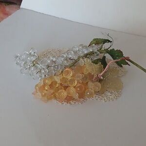 MCM Gold and Yellow And Clear Faceted Lucite Grapes.
